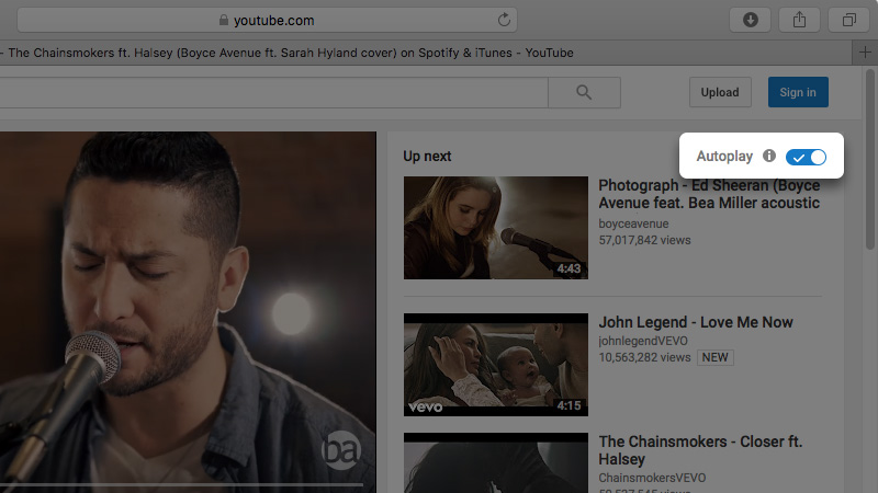 Best YouTube hacks and tricks “Autoplay” button on YouTube
