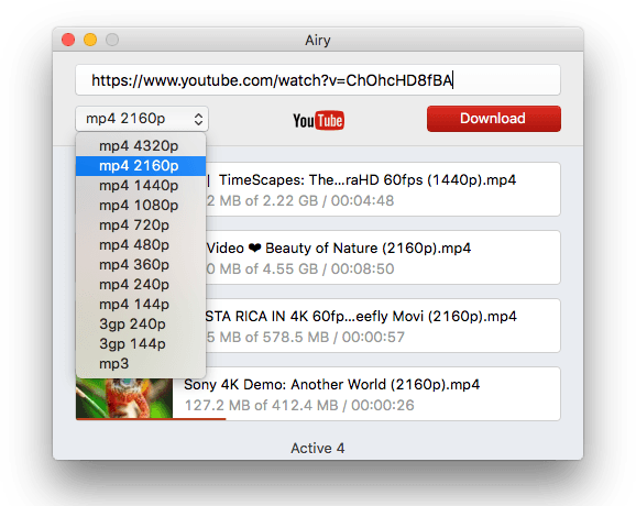 Airy is a working safari youtube downloader extension