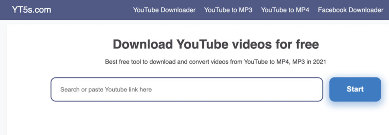 Descargue videos de YouTube en Mac en línea con YT5s